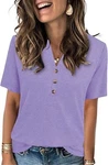 Women's Short Sleeve Summer Top Neck Button Down Casual Blouse For Work Beach. Fixed Price $14.38.