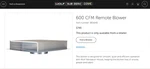 Wolf 600 Cfm Remote 801640 (range Hood Vent Blower). Fixed Price $500.00.