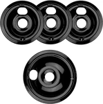 4 Pack Black Porcelain Burner Drip Pan By Replacement For Ge Hot-point Rang.... Fixed Price $30.99.