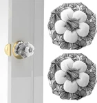 Tiesome 2 Pcs Cotton Door Knob Covers With Floral, Protector Black. Fixed Price $9.58.
